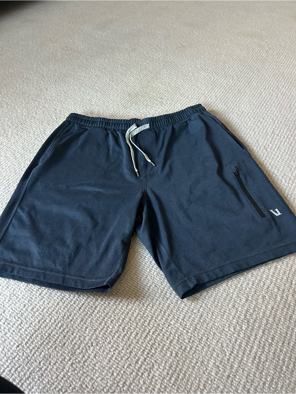 Vuori Dark Navy Performance Drawstring Athletic Shorts